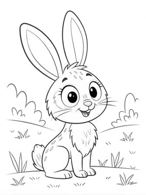 Funny Rabbit Coloring Book for Kids