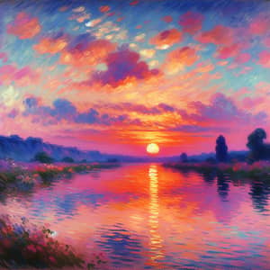 Gorgeous Impressionist Sunset Painting