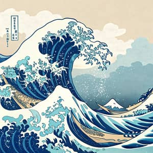 Ukiyo-e Wave Art Inspired by Hokusai