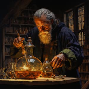 Ancient Alchemist: A Renaissance Fantasy Painting