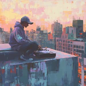 Lo-Fi Aesthetic: Nostalgic Urban Rooftop Scene