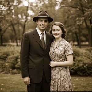 Vintage Family Photo of a Couple