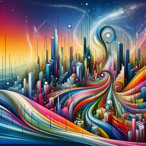 Futuristic Geometric Cityscape | Abstract Urban Art