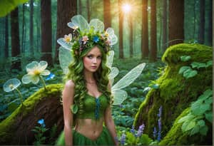 Whimsical Fairy in a Mystical Forest