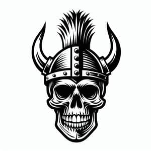 Viking Skull Art: Black and White Mohawk Design