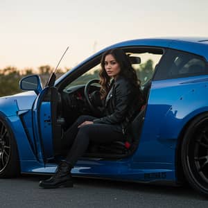 Single Guy with a Beautiful Woman in a Tuned Car