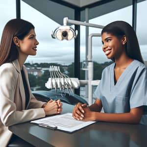 Professional Dental Interview in Modern Office Setting