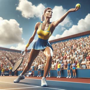 Professional Tennis Player Serving - Ukraine