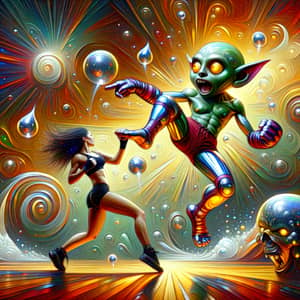 Fantastical Martial Artist Illustration - Vibrant & Dynamic