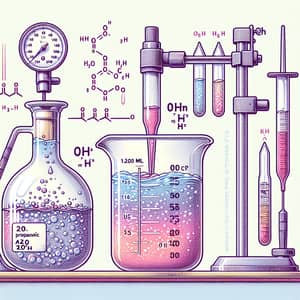 Propanoic Acid Titration with KOH: pH Calculation After 50mL