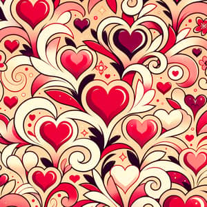 Anime Pattern Background with Hearts Design