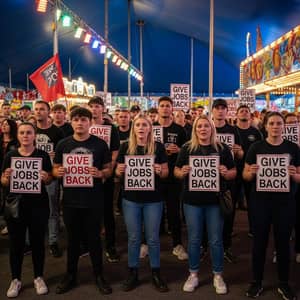 Carnival Protest: Demand for Job Restoration