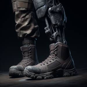 Highly Detailed Prosthetic Leg for Rough Terrain | Military Shoes Design