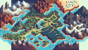 Pixel Art Level Selector Map: Top-Down View