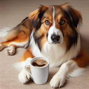 Cute Dog Enjoying Coffee-Like Aroma