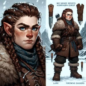 Female Dwarf Rogue Illustration with Northern Features