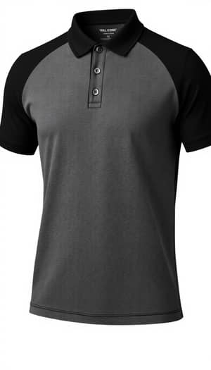 Stylish Dark Gray Polo Shirt with Black Collar