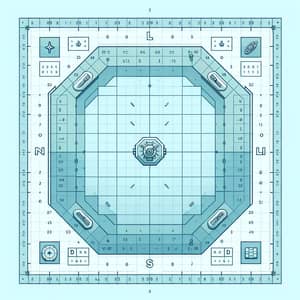 Sea Battle Game Empty Battlefield Grid