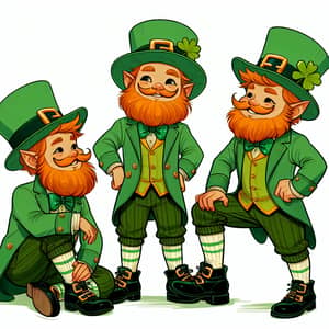 Playful Hand-Drawn Leprechaun Illustration | Fun & Joyful Scene