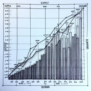 Supply and Demand Graph for Cigarettes Over Various Years