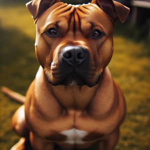 Muscular Caramel Pitbull with Loyalty in Eyes - Exquisite Image