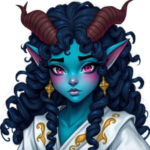 Mystical Female Tiefling Character Illustration