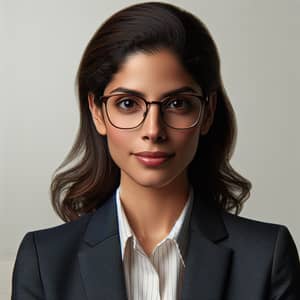 Professional Hispanic Female Lawyer in Government Suit and Glasses