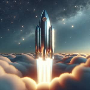 Futuristic 3D Rocket Concept | Metallic Outer Shell Design