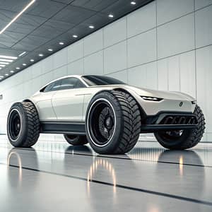 Futuristic Car with Ultra Wide Tires