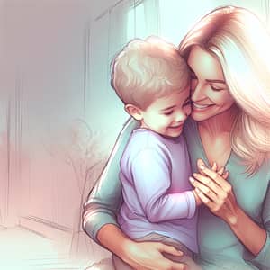 Empathetic Caucasian Mother Nurturing Child | Heartwarming Family Dynamic