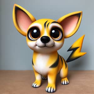 Cartoon Style Adorable Domestic Dog | Cute Yellow Fur Creature