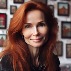 Elegant Portrait of a Mature Woman with Red Hair