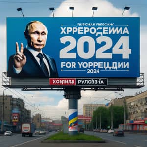 2024 Russian Federation Political Leader Election Billboard