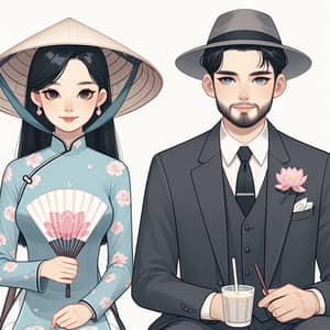 Hương and Minh - Vietnamese Ao Dai and Stylish Suit