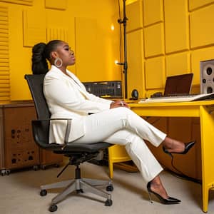 Empowering Black Woman in Modern Office Setting