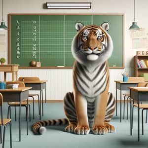 Calm Tiger in Classroom Environment