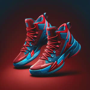 Stylish High Top Basketball Sneakers - Red & Blue