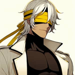 Charismatic Male Character with White Hair and Yellow Headband