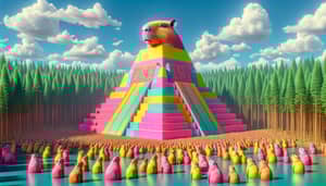 Surreal Pyramid of Cheops in Enchanted Forest
