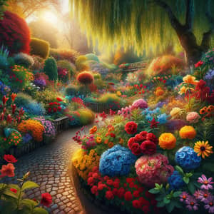 Colorful Garden of Vibrant Flowers