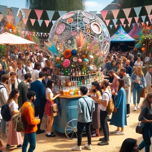 Unique Outdoor Event with Festive Cart Decorations