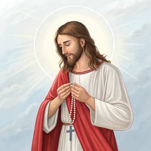 Divine Mercy Jesus with Rosary - Vertical Artwork