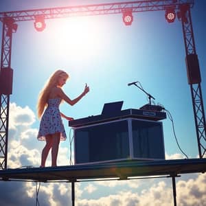 DJ Pollyfinka: Stunning Stage Performance in the Sky