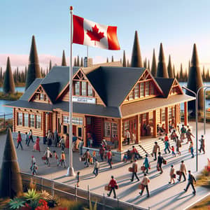 Canadian Immigration Post | Traditional Wooden Architecture