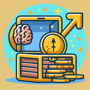 Valuable Content Icon: Treasure Chest, Brain, Gold Coin