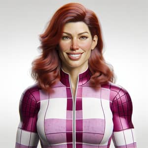 Realistic Image of 30-Year-Old Attractive Redhead Woman - WonderWoman Inspired Look