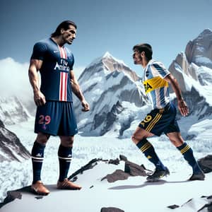 Cavani and Dybala Clash on Everest: A Soccer Showdown