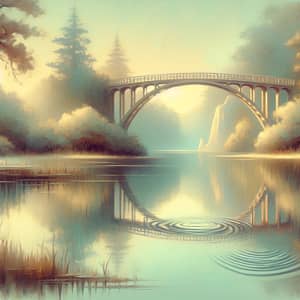 Bridge of Reflection: Serene Landscape Painting for Self-Discovery