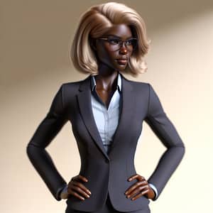 Empowered Black Businesswoman in 3D Style