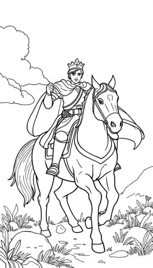 Heroic Prince Coloring Page - Fairy Tale Adventure